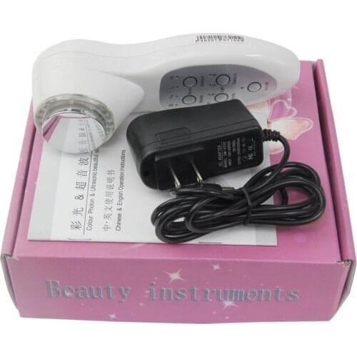 Portable Ultrasonic 7 LED Photon Rejuvenation Lights Sonic Face Lift Care Skin Cleaner Wrinkle Remover Facial Beauty Massage