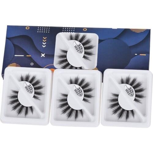 Single-line stem three pairs of false eyelashes fitted naturally curly eyelashes 3D three-dimensional multi-layer soft eyelashes
