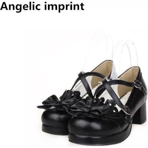Angelic imprint Japan style woman mori girl lolita cosplay shoes lady high heels pumps women princess dress party shoes 33-47