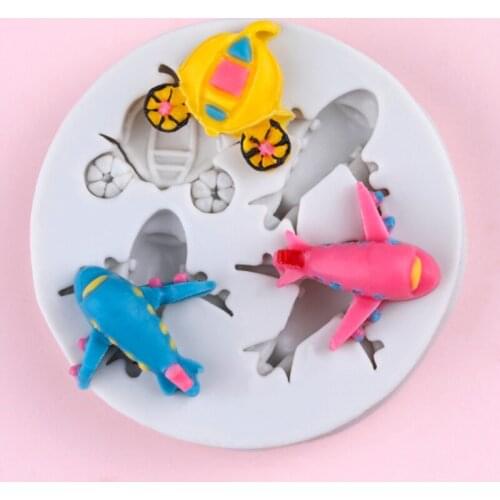 Tourist Plane Carriage Molds Fondant Cakes Decor Tools Silicone Molds Sugarcrafts Chocolate Baking Tools For Cakes Gumpaste Form