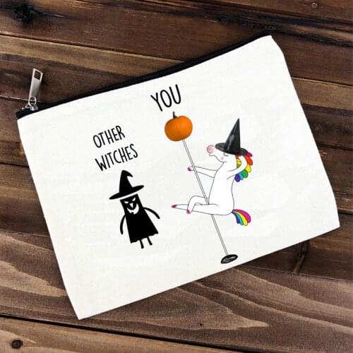 Funny Halloween eve Witch Trick or Treat Cosmetic Bag Mom Wife girlfriend friend sister happy Birthday Christmas Gift present