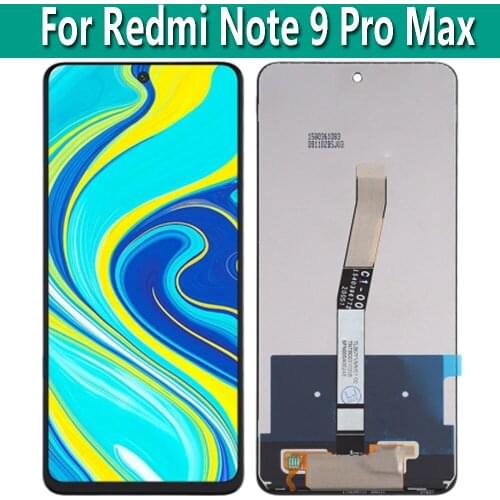 Original 6.67" For Xiaomi Redmi Note 9 Pro Max M2003J6B1I LCD Display Touch Screen Digitizer Assemby With Frame Replace