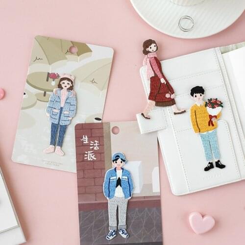 AHYONNIEX 1PC Cartoon Life Style Embroidery Patches for Phone Case Bag Jeans Glue Patches for Clothes Sticker Fashion DIY Patch