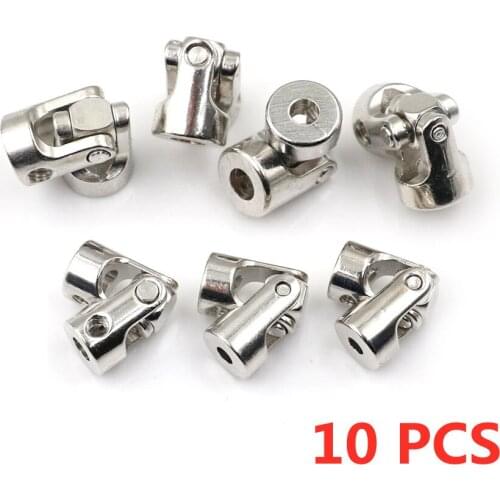 10pcs 2/3/3.17/4/5/6/6.35/8/10mm Boat Car Shaft Coupler Motor Connector Metal Universal Joint Coupling RC Boat car