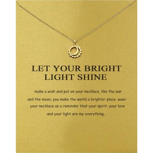 10PCS Sun Moon Clavicle Pendant Necklace Personality Charm Chain Necklace Jewlery For Woman Girl Accessories