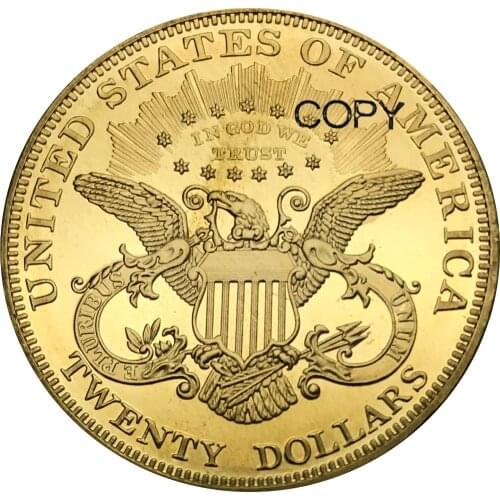 1897 1897 s United States 20 Dollars Liberty Head Double Eagle with motto TWENTY DOLLARS Brass Metal Copy Coins
