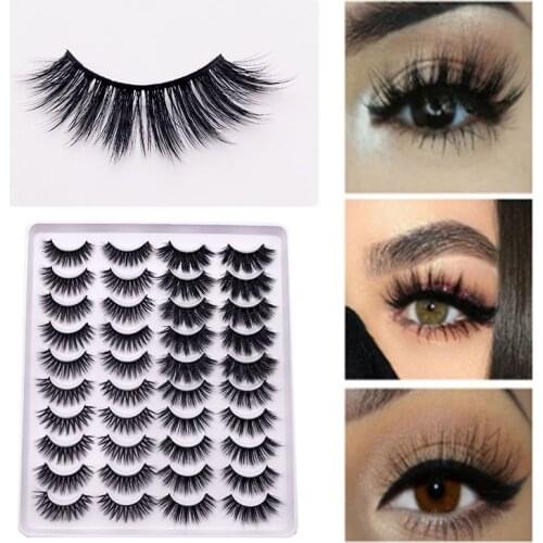 20 pairs 3D Mink Lashes Natural False Eyelashes Dramatic Volume Fake Lashe Makeup Eyelash Extension Silk Eyelashes