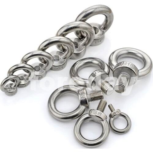5PCS X M3 M4 M5 M6 M8 M10 M12 M16 Shouldered Lifting Eye Ring Bolts Nuts 304 Stainless A2 NEW HQ M3-M16 3MM 4MM 5MM *BT795-812