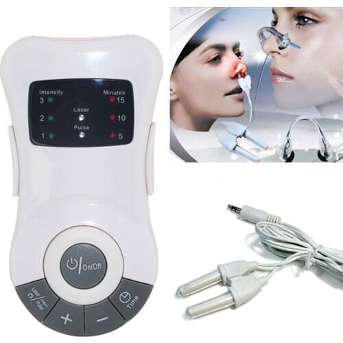 Rhinitis Sinusitis Allergy Cure Laser Electric Clip Nose Treatment Hay Fever Therapy Sinus Cleaner Low Frequency Nose Massager
