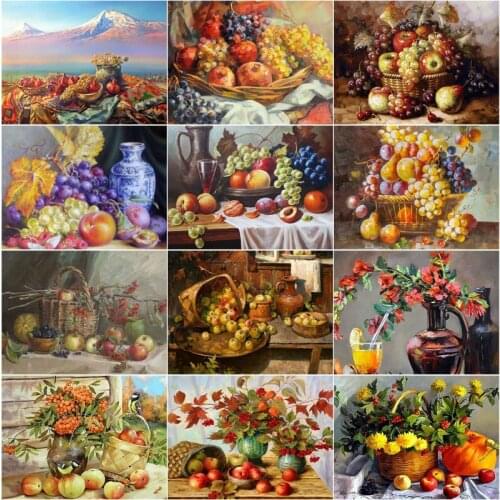 Colored Drawing Fresh Fruit 5D Diy Full Square and Round Diamond Painting Embroidery Cross Stitch Kit Wall Art Home Club Decor