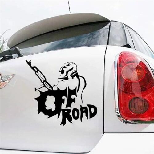 Car Stickers Decor Motorcycle Decals Submachine Gun Offroad Decorative Accessories Creative Sunscreen Waterproof PVC