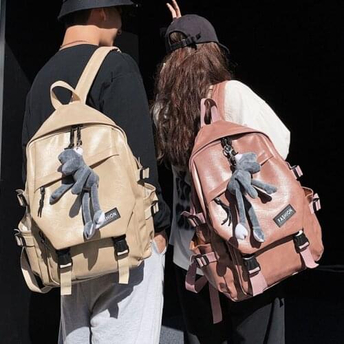 PU Leather British Trend Backpack Women Harajuku School Backpacks for Teens Female Students Shoulder Laptop Book Bags Ladies New