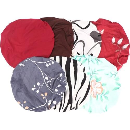 1Pcs Round Chair Cover Bar Stool Cover Elastic Seat Cover Home Chair Slipcover Round Chair Bar Stool Floral Printed