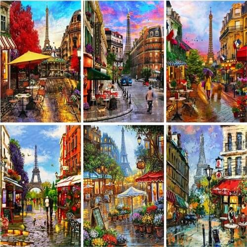 Evershine Diamond Embroidery Street 5D DIY Diamond Painting City Landscape Rhinestone Picture Home Decor Gift