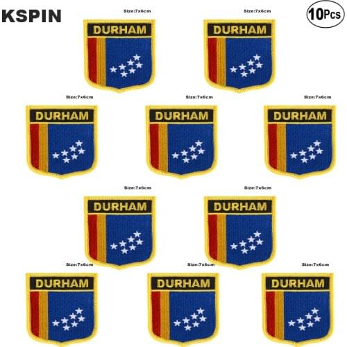 Durham Flag Embroidery Patches Iron on Saw on Transfer patches Sewing Applications for Clothes in Home&Garden
