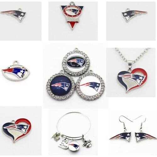 Football New England Dangle Charms Mix Style DIY Pendant Bracelet Necklace Earrings Jewelry Making Accessories
