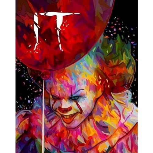 GATYZTORY DIY Painting By Numbers Clown Paint By Numbers For Adult Frameless Digital Painting On Canvas Unique Gift