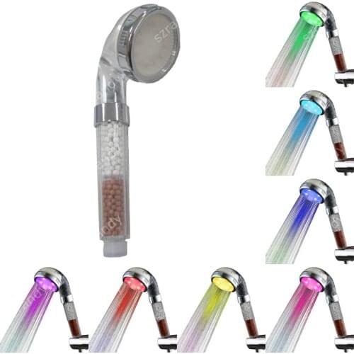 Top fasion sale chuveiro led rain shower hand shower led 7 colors light bathroom
