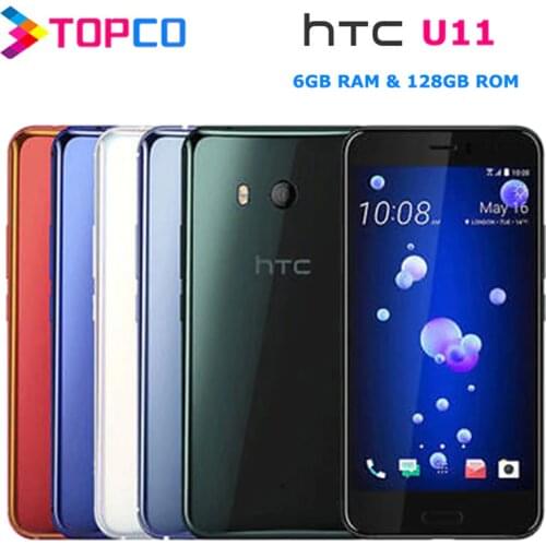 HTC U11 Dual 128GB Original Unlocked GSM 3G&4G Android Mobile Phone Octa Core 5.5" 12MP&16MP 6GB RAM 128GB ROM Fingerprint NFC