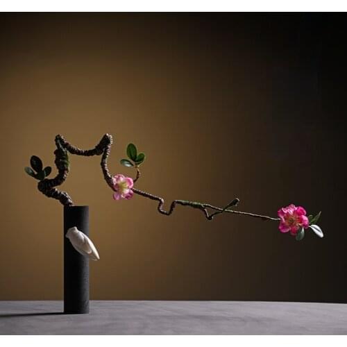 Ceramic Tea Ceremony Accessories Home Living Room Office Artificial Flower Flower Container Hydroponic Basin Vase Desktop