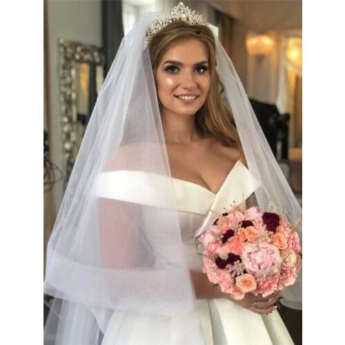 Horsehair Edge Long Wedding Veil 2 Layers Cathedral With Comb 3 Meters Cover Face Bridal Accessories