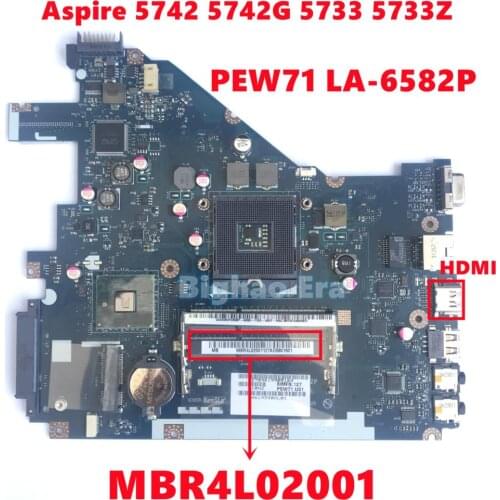 MBR4L02001 MB.R4L02.001 For Acer Aspire 5742 5742G 5733 5733Z Laptop Motherboard PEW71 LA-6582P With HDMI DDR3 HM55 Fully Tested