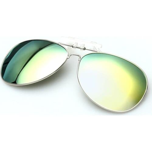 YOOSKE Mens Polarized Clip on Sunglasses Men Women Pilot Sun Glasses UV400 Clip Myopia Eyeglasses Night Driving Glasses