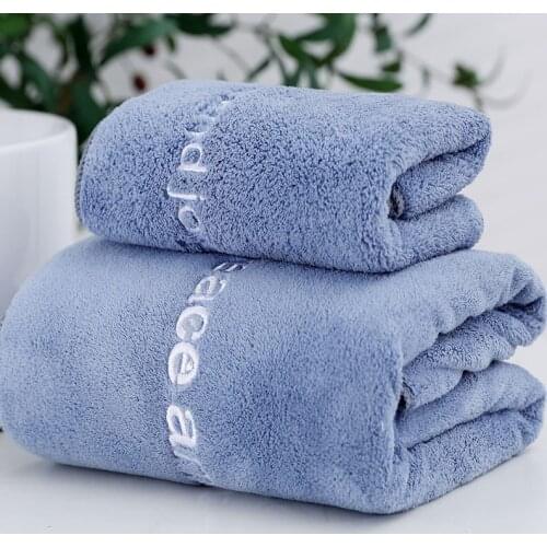 Soft Solid Color Microfiber Bath Towels Absorbent Quick-Drying Warm Beach Hotel Shower Washcloth Home Bathroom Supplies