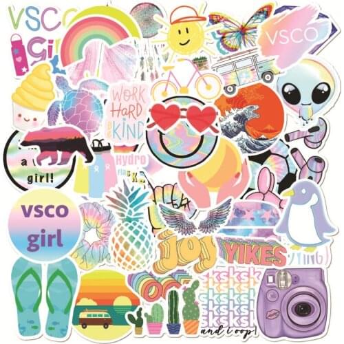50Pcs VSCO Stickers Girl Thing Cool Waterproof Stickers For Laptop Skateboard Motorcycle car Pack Decal Girls Stickers