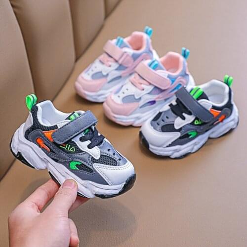 Spring 2021 New Childrens Fashion Sports Shoes boys Sneakers Leather Waterproof Pupils Girls Students Running Shoes