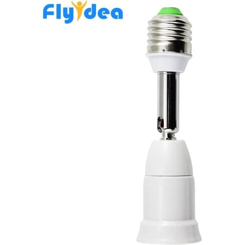 New Flexible E27 to E27 LED Lamp base Bulb Socket With 10CM Extension Light Holder Converters PC+ aluminum White