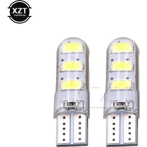 2pcs New crystal W5W T10 5630 5730 6SMD LED Silica Waterproof Car Turn Side Light Reverse License Plate Bulb Clearance Lights