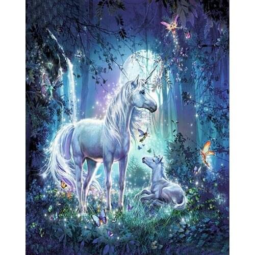 Colouring Abstract Unicorn Animals Diy Painting By Numbers Acrylic Picture Hand Painted Oil Painting For Home Decor gift