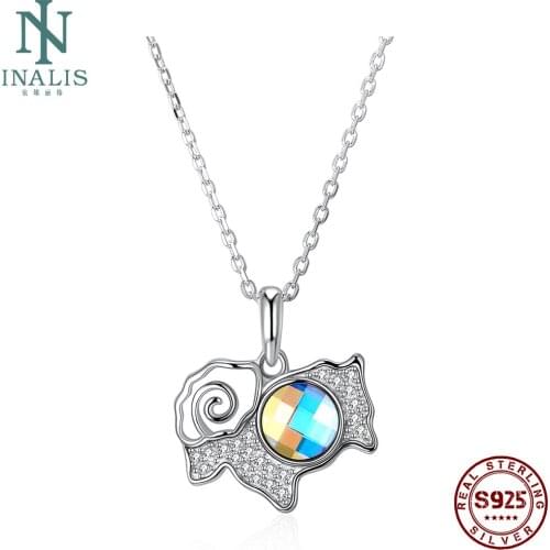 INALIS 925 Sterling Silver Pendant Necklace For Women Personality Goat Austria Crystal Necklace Anniversary Fine Jewelry Best