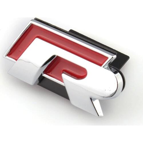 Front Chrome Red R Line Badge Decal Grill Logo Emblem Sticker Metal For VW Golf Jetta Passat