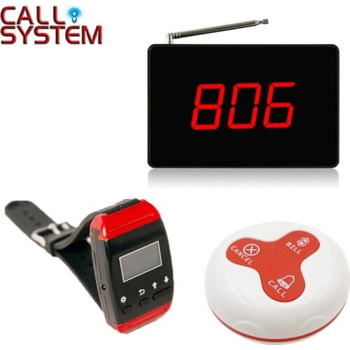 YCALL Pager Calling Restaurant Wireless Service Systems Waiter Display Panel With Call Button(1 display+1 watch+15 call button )