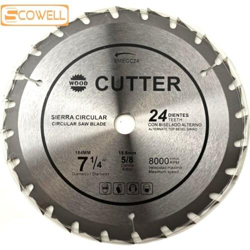 30% Off High Quality Circle Saws 7-1/4" Circular Saw Blades YG6 Carbide Tip Segments 24 Teeth Wood Cutting Saw Blades