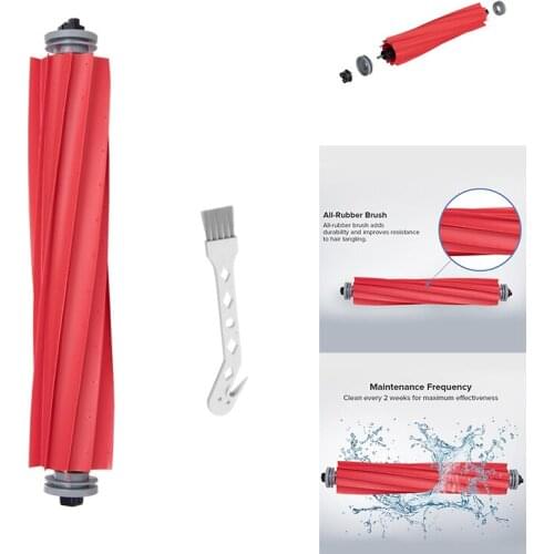 Detachable Main Brush For Roborock S7 Robotic Vacuum Cleaner Parts Rubber Roller Brush With Clean Brush