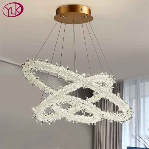 Modern ring chandelier for living room luxury led crystal lamp dining roon hanging light fixture home decor indoor lighting
