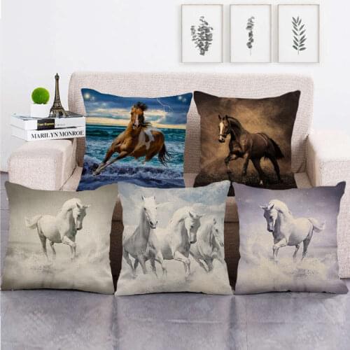 Horse Animal Comfortable Decorative Cushion Covers Pillowcase for Sofa Linen Cover Living Room cover pillow cases home decor