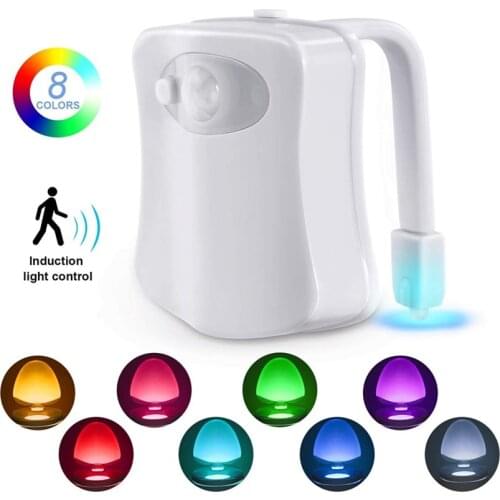 Smart PIR Motion Sensor Toilet Seat Night Light 8 Colors Waterproof Backlight For Toilet Bowl LED Luminaria Lamp WC Toilet Light
