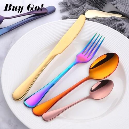 High Grade 18/8 Stainless Steel Cutlery Set Rose Gold Dinnerware Set Western Food Black Tableware Knife Fork Set Christmas Gift