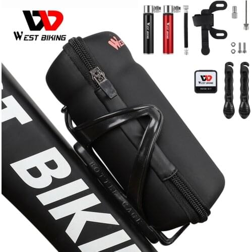 WEST BIKING Bicycle Repair Tool Kit Bike Pump Tire Tyre Lever Cycling Repair Tools Kits Set Portable Bottle Bag Tire Repair Tool