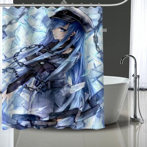 Akame ga KILL Custom Pattern Polyester Bath curtain Waterproof Shower Curtains DIY Bath Screen Printed Curtain for Bathroom