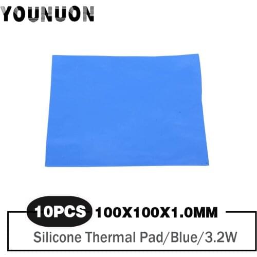 10 Pieces 100*100*1mm Conductive Heatsink Paste Adhesive Computer PC Fan Cooler Silicone Heat Sink GPU CPU Therm