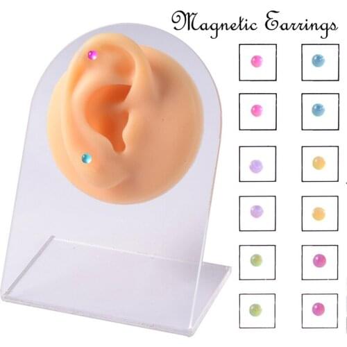 12PCS/Card Non Pierced Magnet Ear Tragus Cartilage Lip Stud Nose Ring Jewelry Stud Earrings Nose Ring Jewelry Earrings