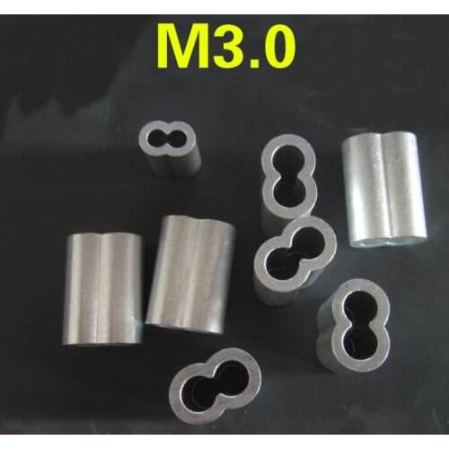 Wire rope aluminum sleeve clamp 3mm chuck buckle Steel wire rope clip aluminum card 20pcs