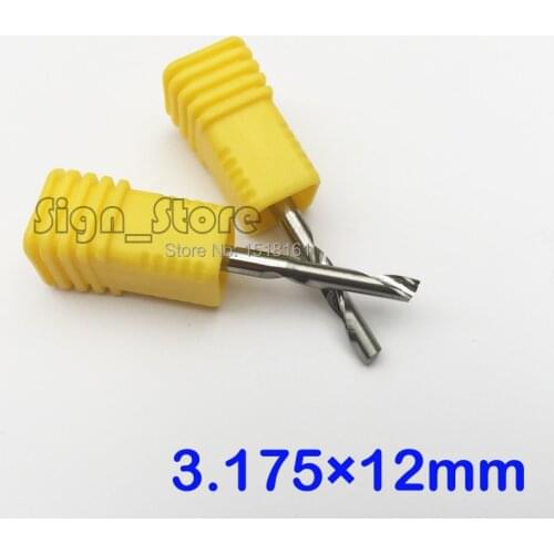 3.175mm *12mm Free shipping 5pcs/Lot CNC Router Tools Carbide Engraving Bit Single Flute Aluminum End Mill Cutter