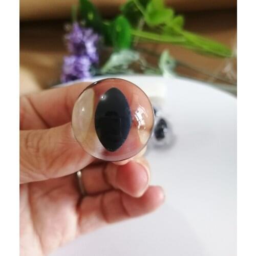 50pcs/lot 25mm big size round clear plastic toy cat eyes safety eyes+ white hard washer for diy plush doll findings