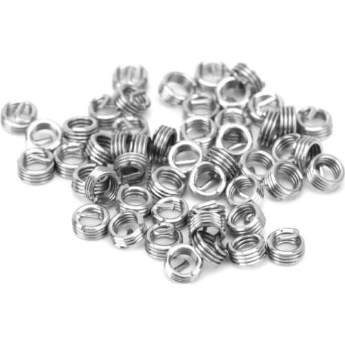 50Pcs Wire Thread Insert Stainless Steel Screw Hole Repairing Trimming Set US Unit 2-56 Thread Protection Set Fasteners